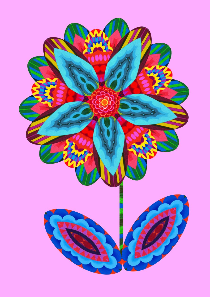 Blomsterudskæring på pink, 2020 af Jane Tattersfield