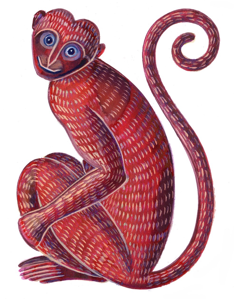 Monkey, 1996, (blæk og gouache) af Jane Tattersfield