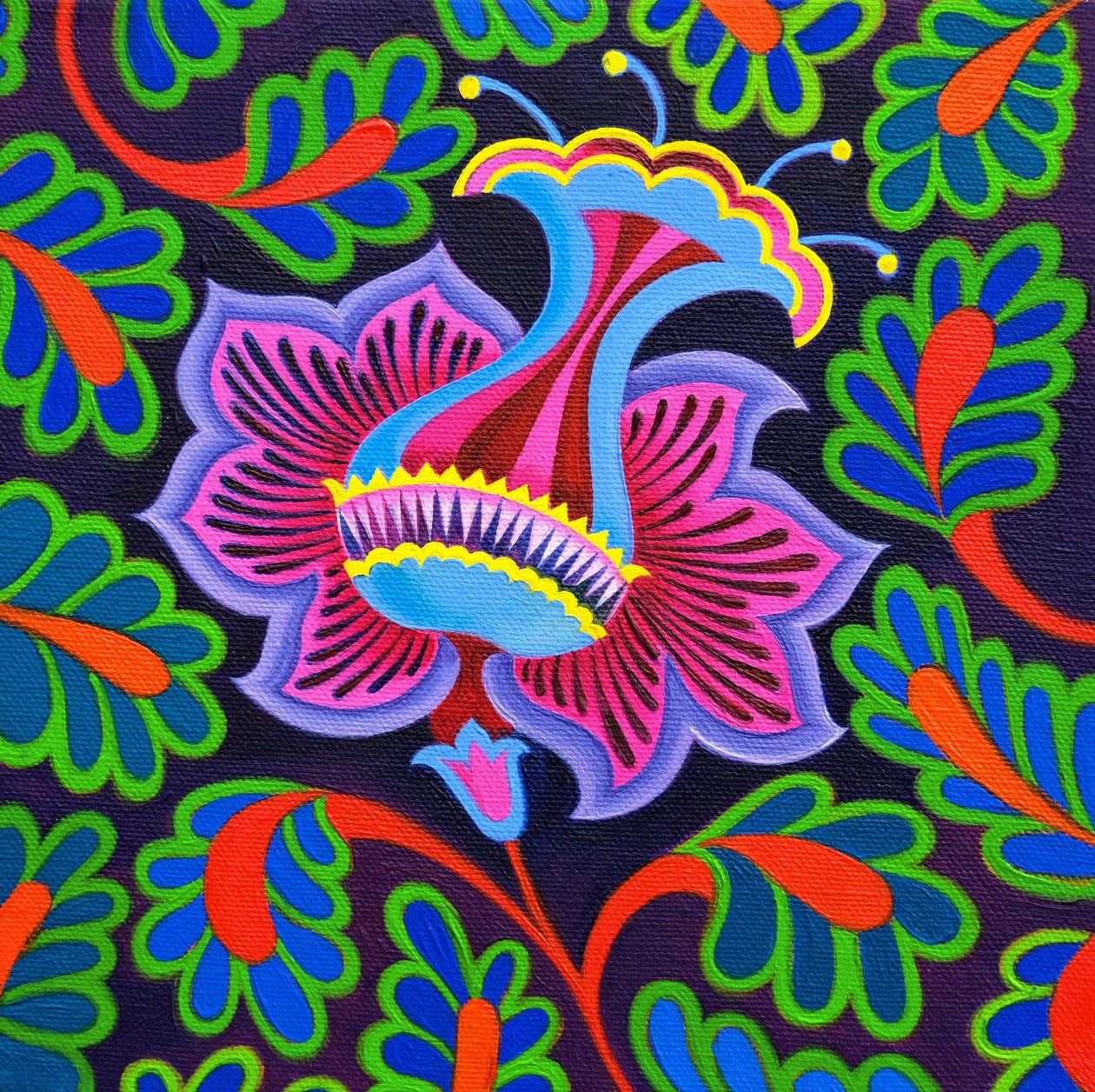 Persisk blomster, 2020 af Jane Tattersfield