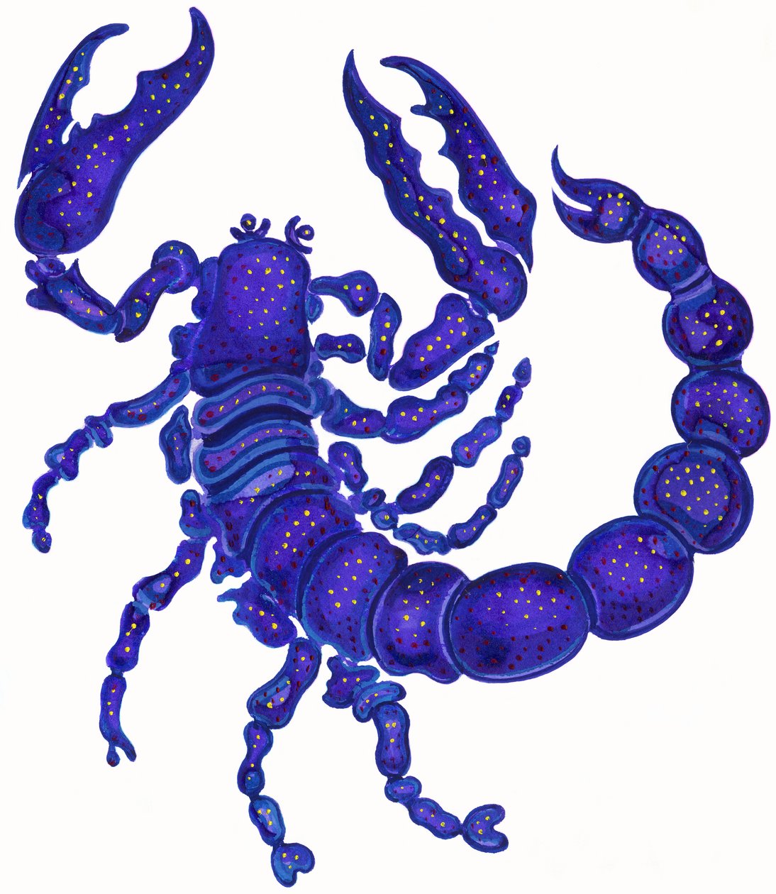 Scorpio, 1996, (blæk og gouache) af Jane Tattersfield