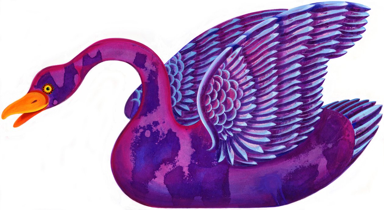 Swan, 1996, (blæk og gouache) af Jane Tattersfield