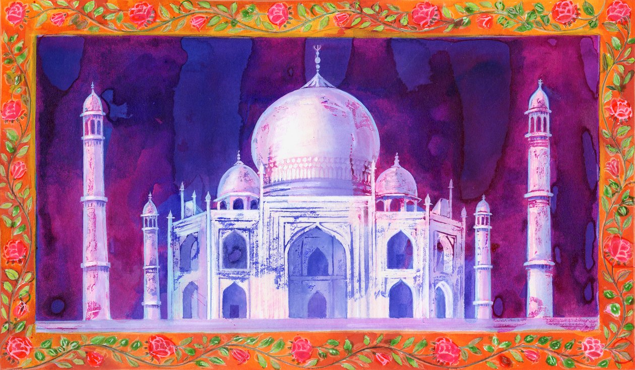 Taj Mahal, 1998, (blæk og gouache) af Jane Tattersfield