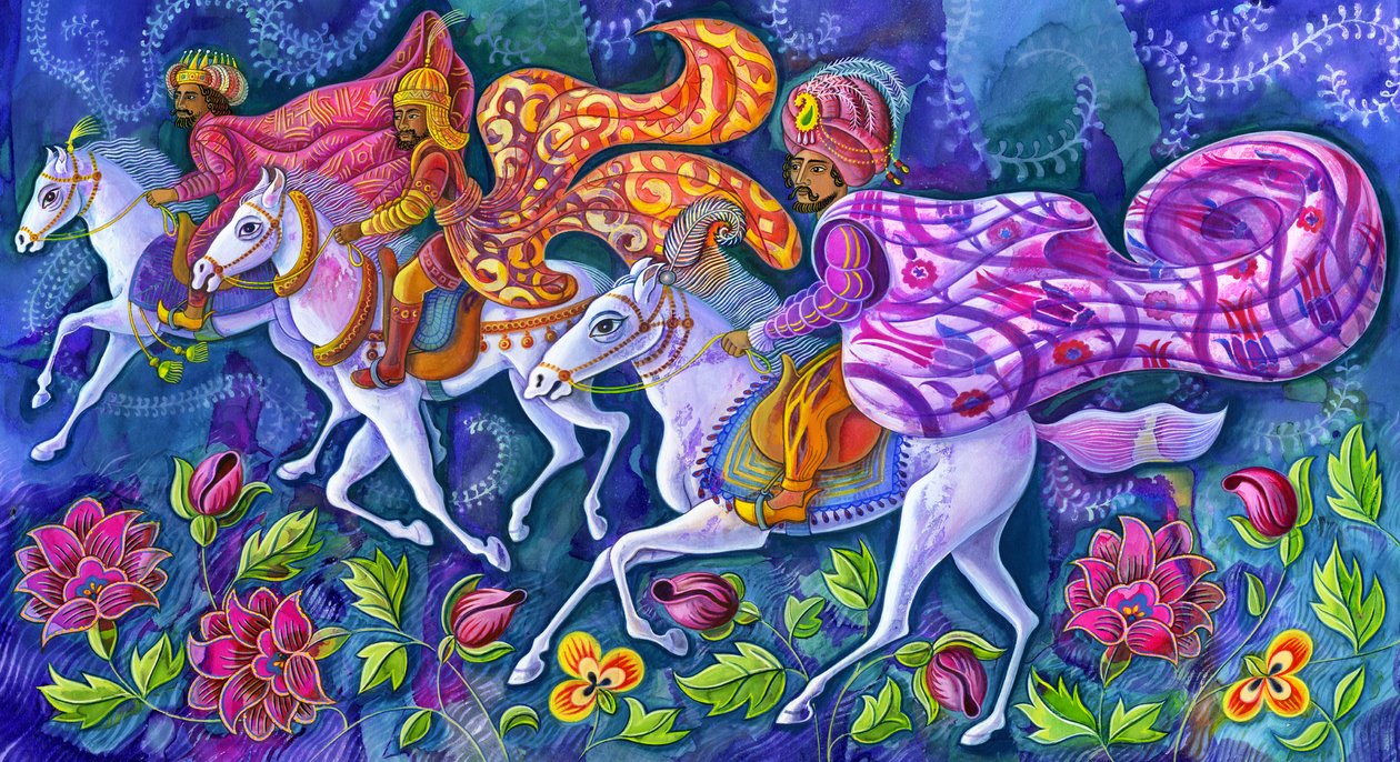 The Three Kings, 2008, (blæk og gouache) af Jane Tattersfield