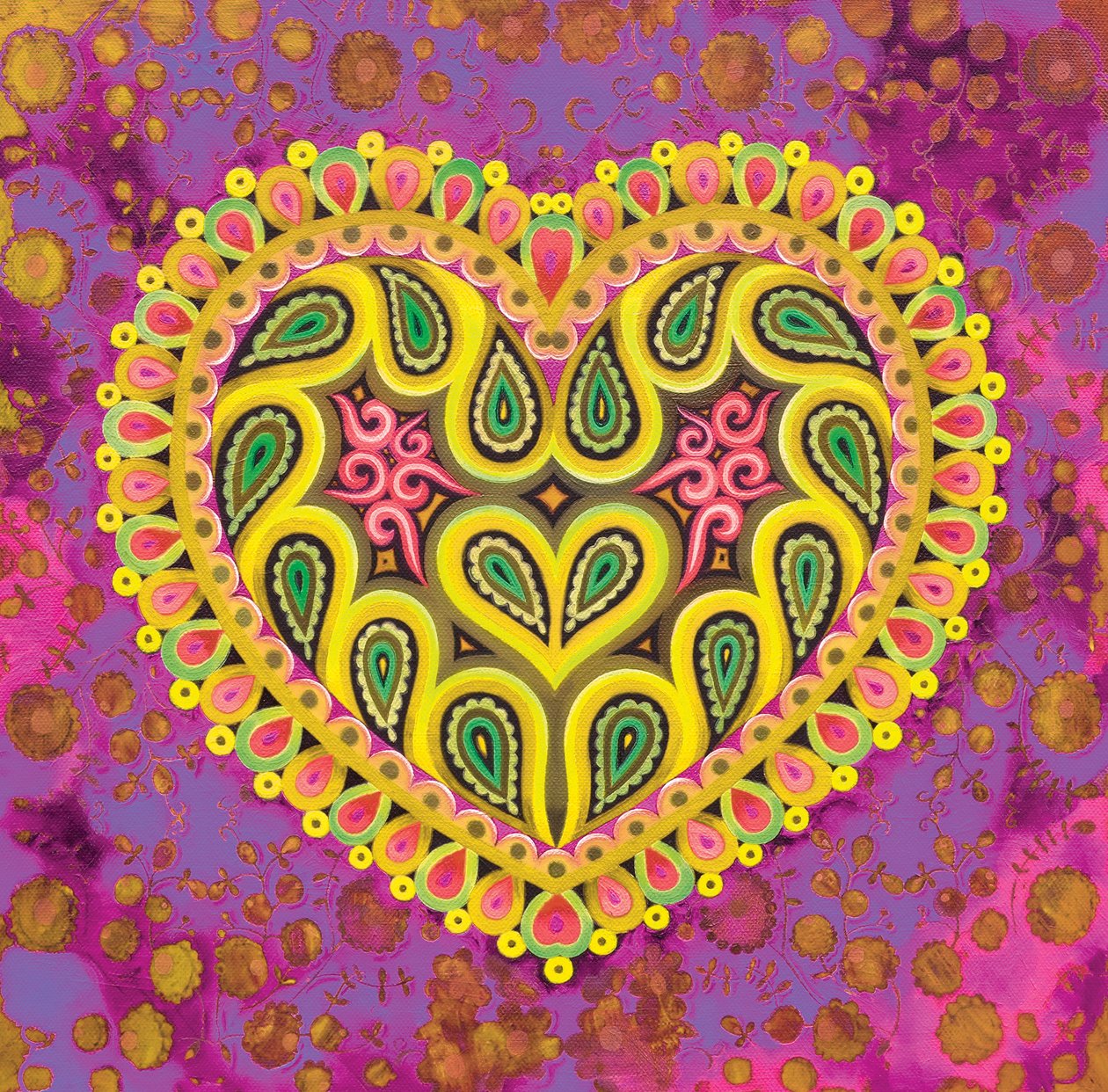 Valentines folkehjerte på pink, 2016, af Jane Tattersfield