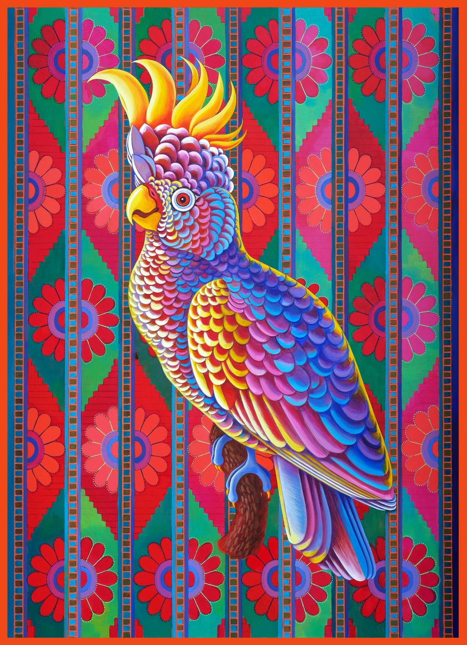Yellow-crested kakadue, 2022 (olie på lærred) af Jane Tattersfield