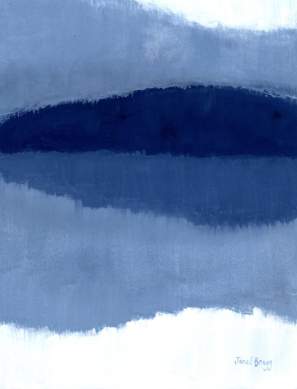 Abstrakt med San Juan-øerne, ca. 2021 (kasein på papir) af Janel Bragg
