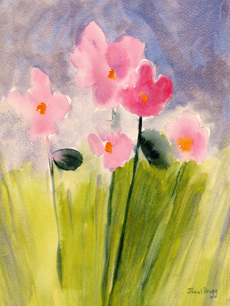 Floral in the Meantime, ca. 2024 (akvarel på papir) af Janel Bragg