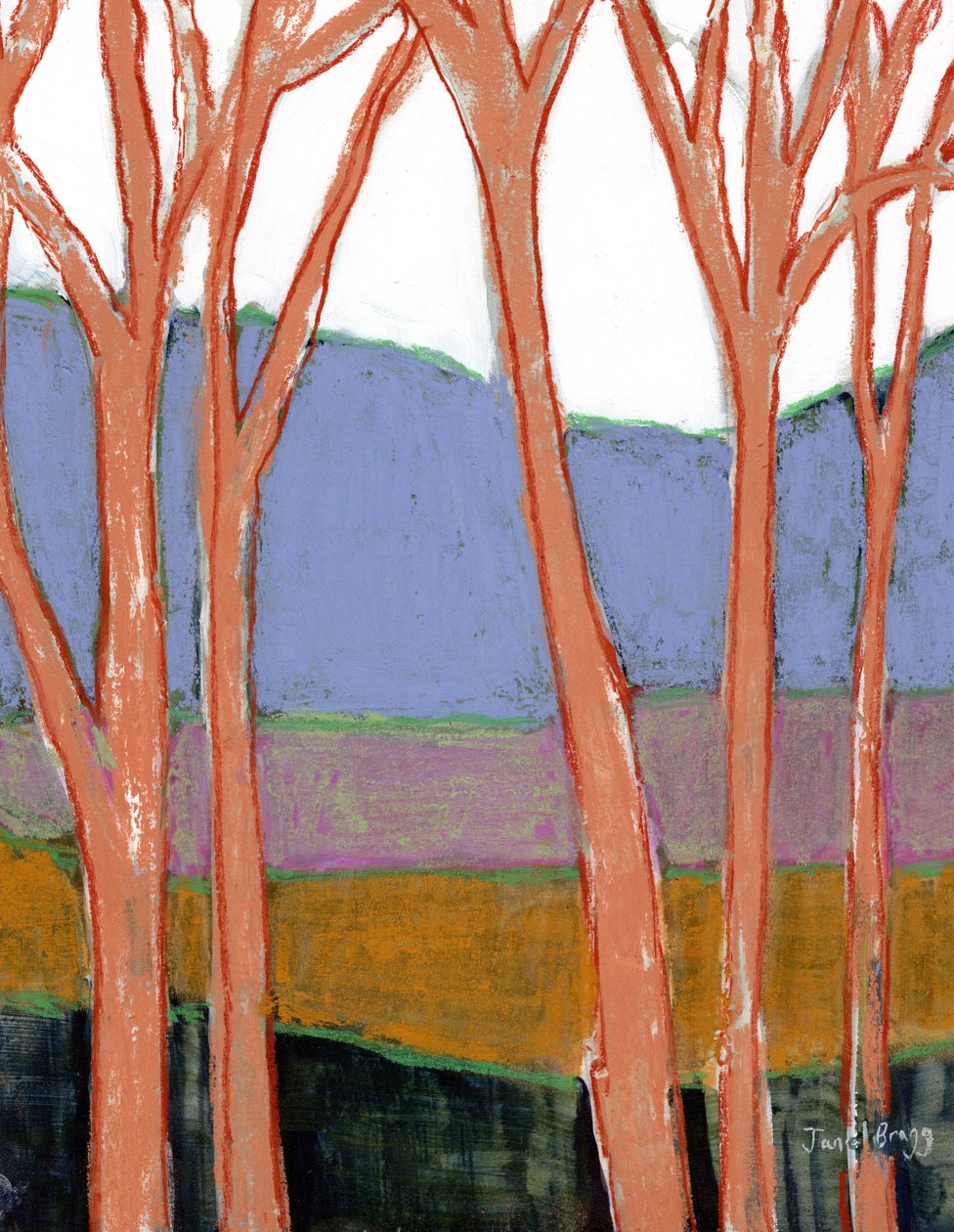 Holiday Hideaway Blue Hill Edition, ca. 2024 (blandede medier på papir) af Janel Bragg