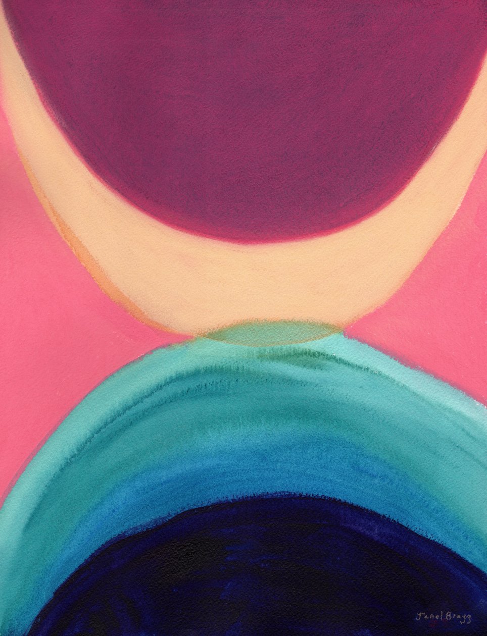 Meeting of the Midnight Sun, ca. 2024 (blandede medier på papir) af Janel Bragg