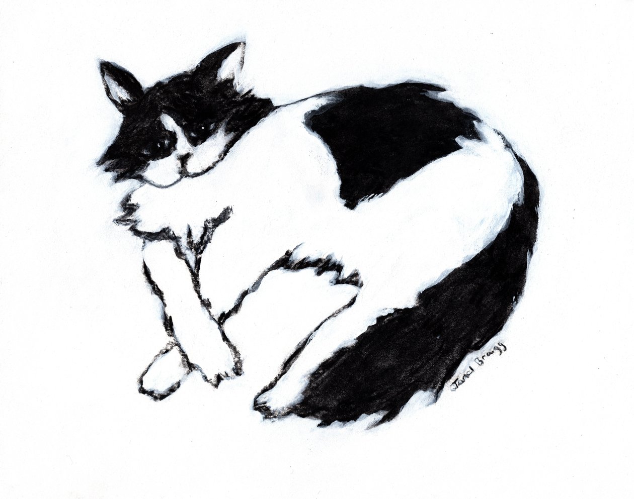 Thomas Lounging II, ca. 2019 (blandede medier på papir) af Janel Bragg