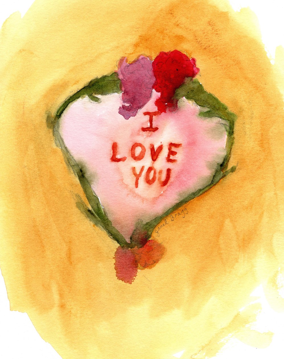 Valentine II, ca. 2019 (akvarel på papir) af Janel Bragg