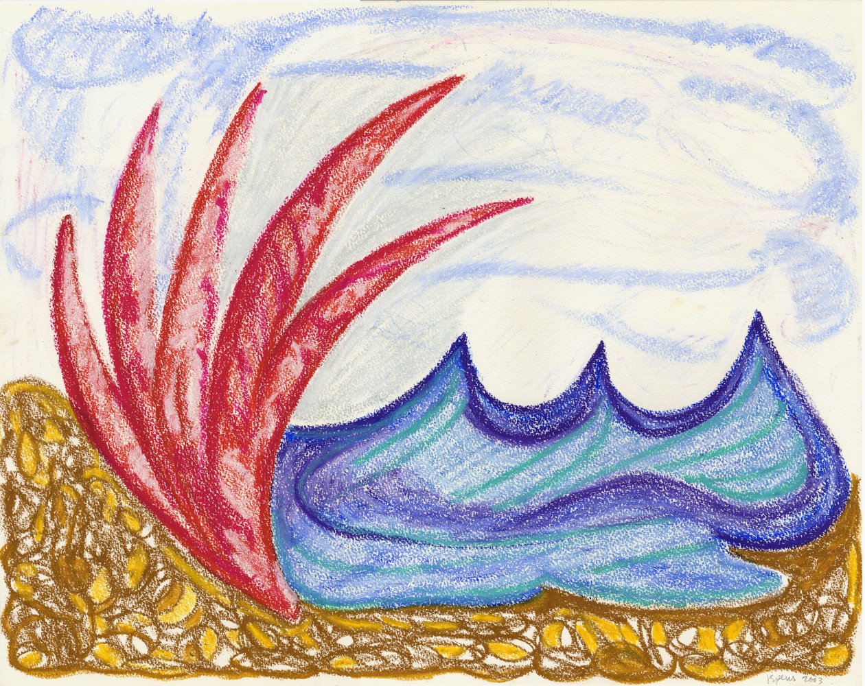 Wormiston Sea view, 2003 (oliepastel) af Janet McKenzie