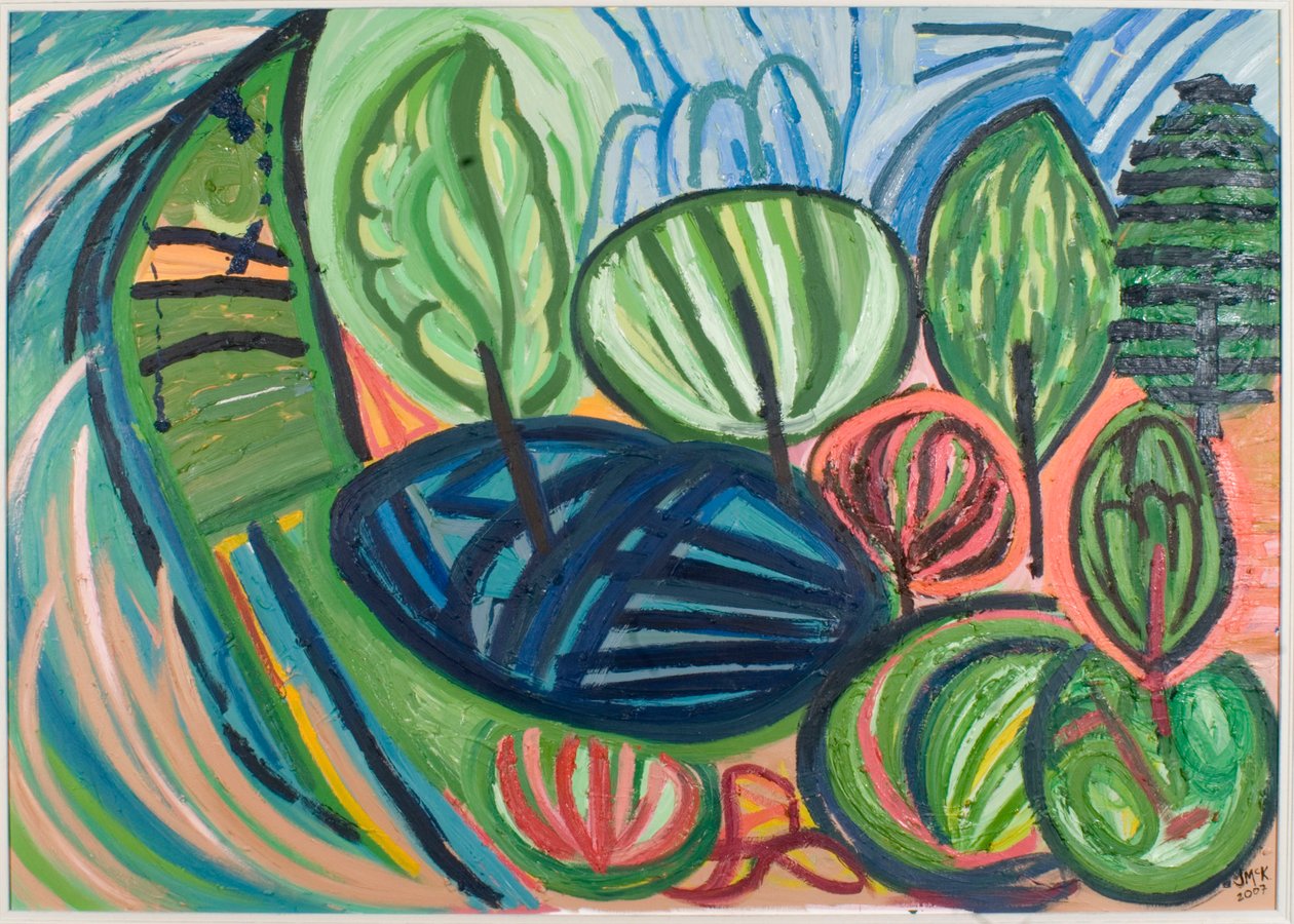 Wormiston Wood, sommer, 2007 (olie på lærred) af Janet McKenzie