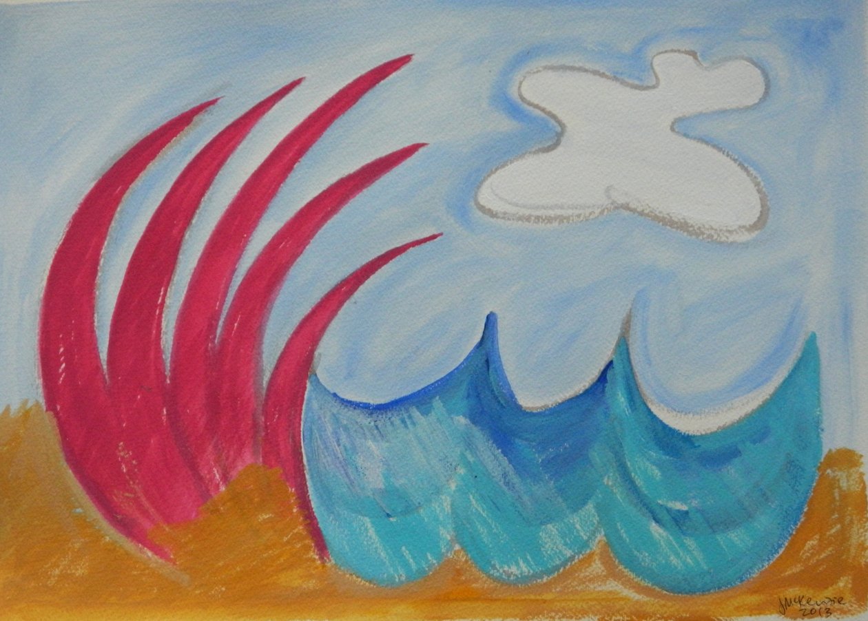 Wormiston sea, 2013 (gouache og akvarel på papir) af Janet McKenzie