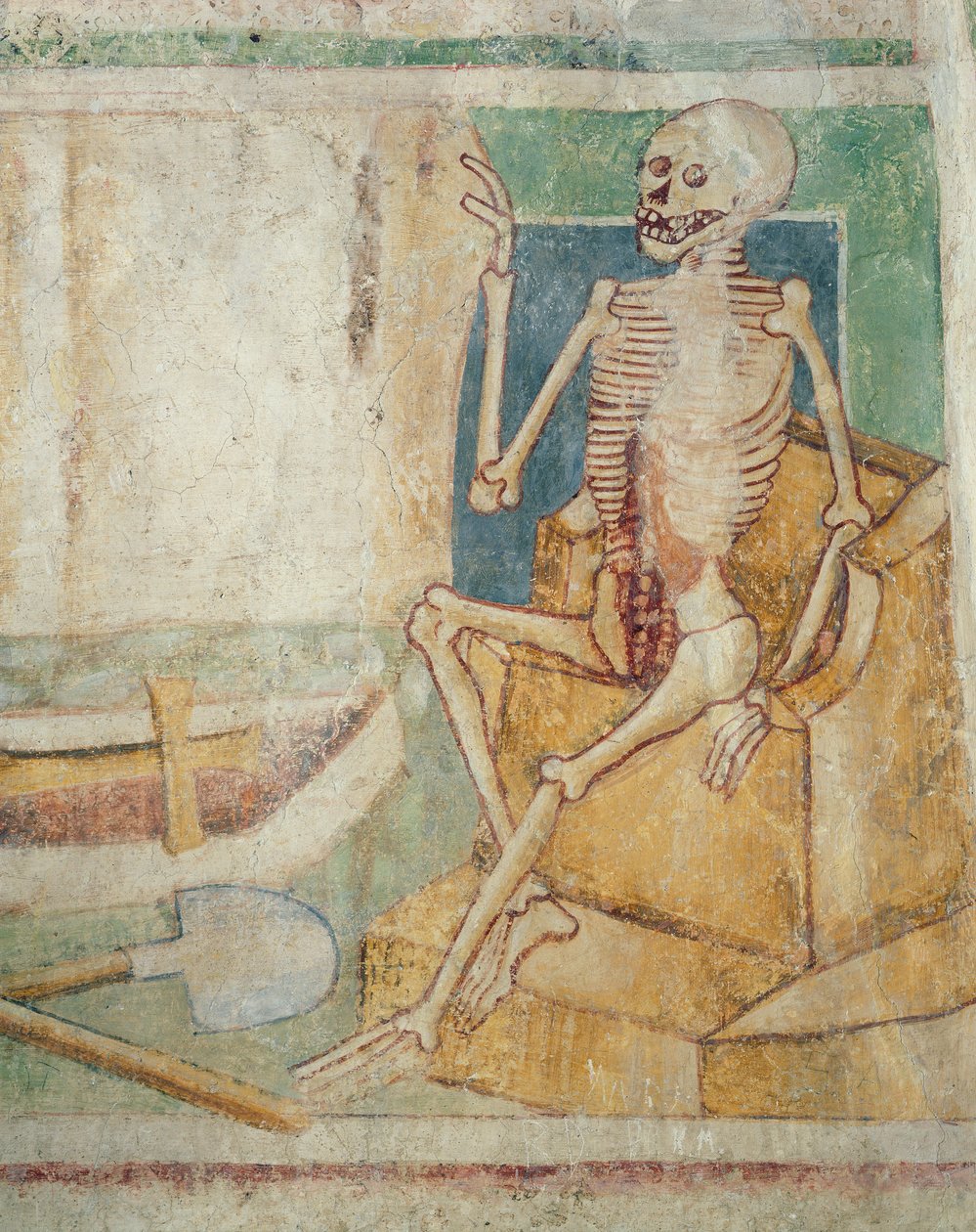 Dødens dans: Døden ved den åbne grav, 1490 af Janez Kastav
