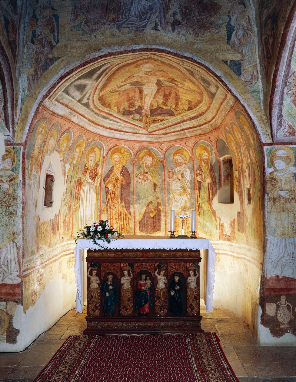 Hrastovlje befæstede kirke, Trinity Church, Apostles (1490), detaljer fra fresker af Janez Iz Kastva, Slovenien af Janez Kastav