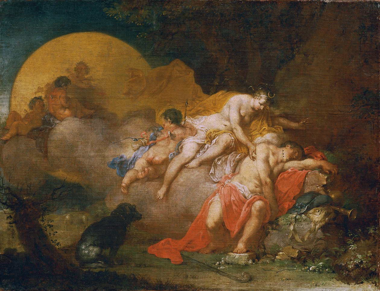 Luna og Endymion af Januarius Zick