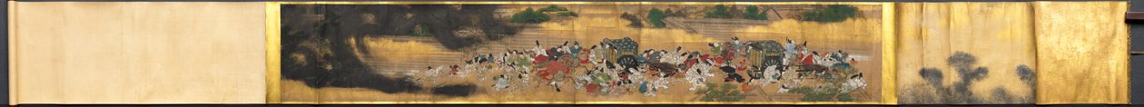 Mennesker, der flygter fra en brand af Japan, Edo period