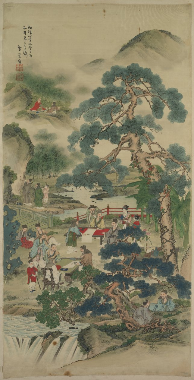 Kinesiske vismænd i en have af Japan, Meiji period