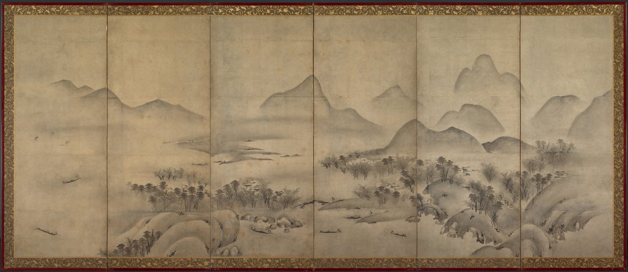 Moonlit Landscape (en af et par) af Japan, Muromachi period