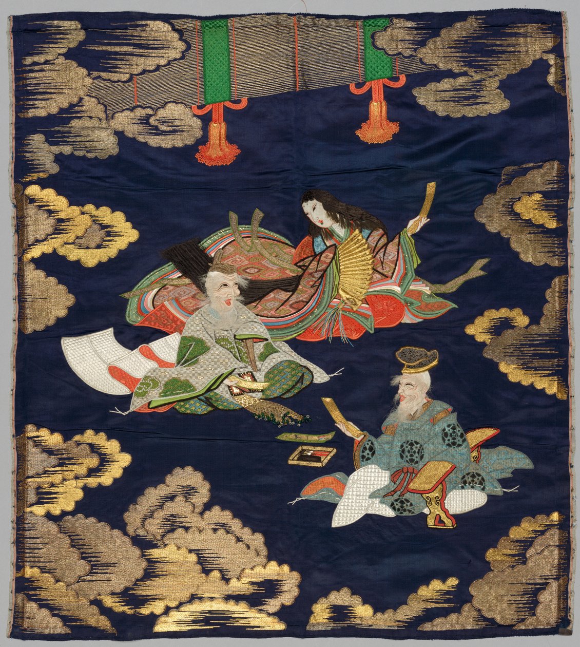 Broderet Fukusa af Japan, late 19th early 20th century