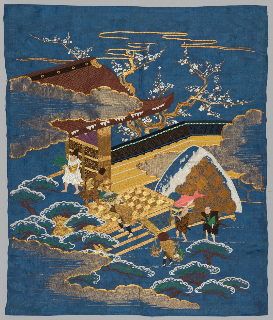 Broderet Fukusa af Japan, late 19th early 20th century