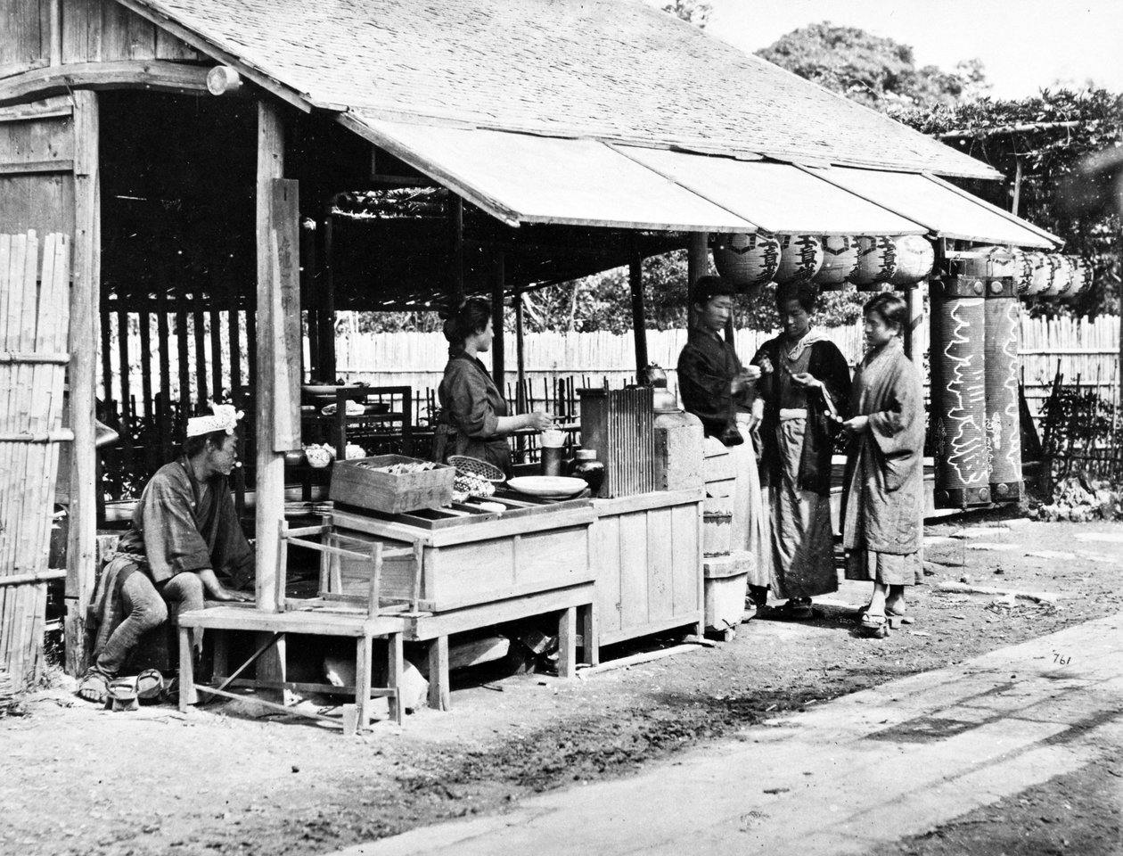 Japansk gademadbod, ca. 1860-80 af Japanese Photographer