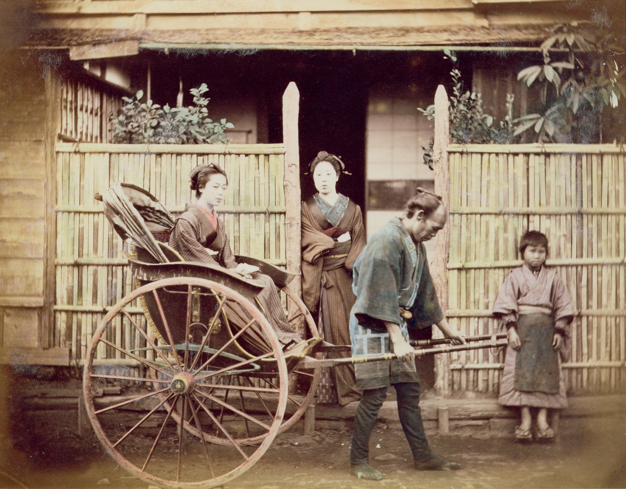 Dame i en rickshaw, ca. 1890