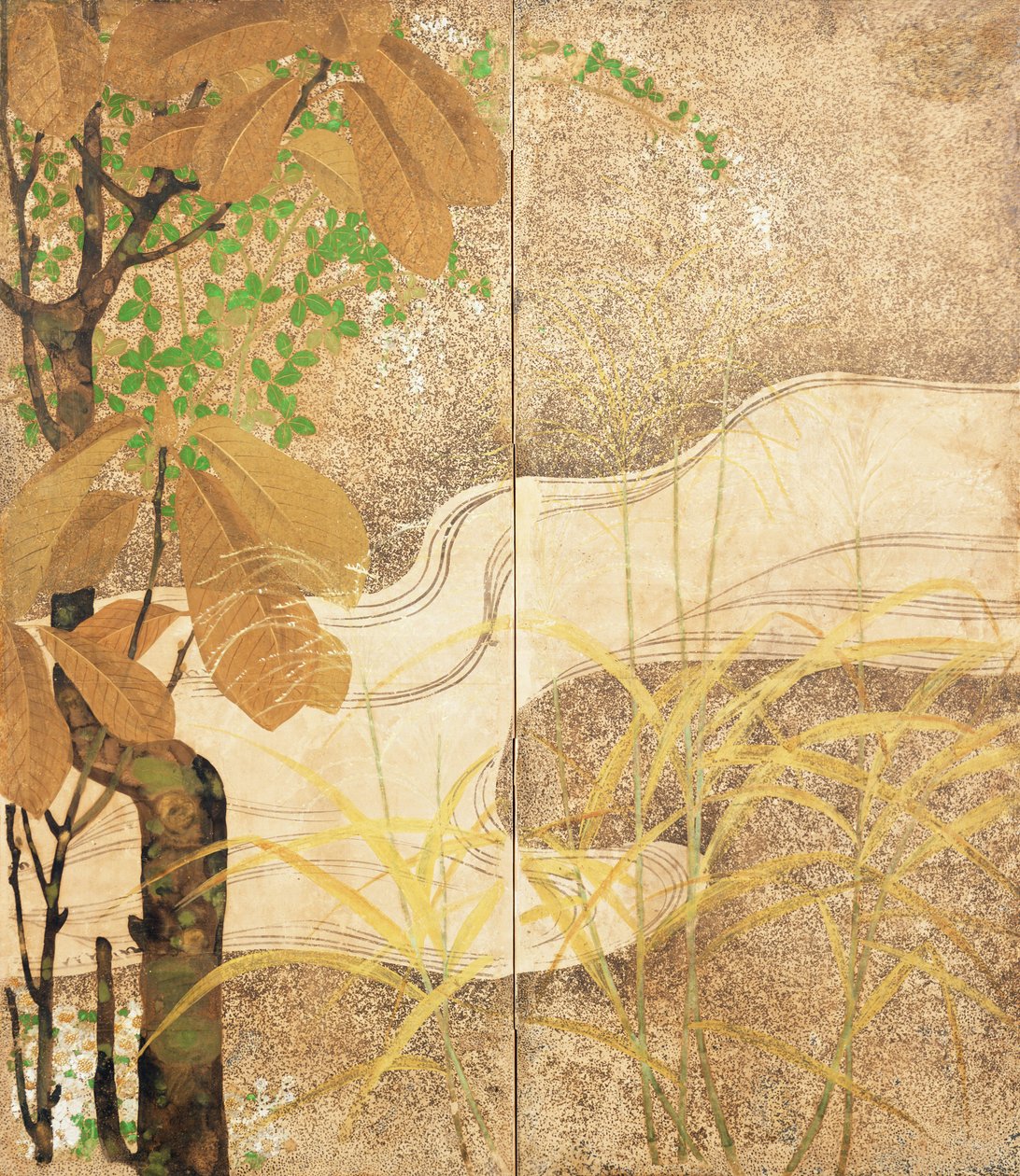 Flowing River (blæk på papir) af Japanese School