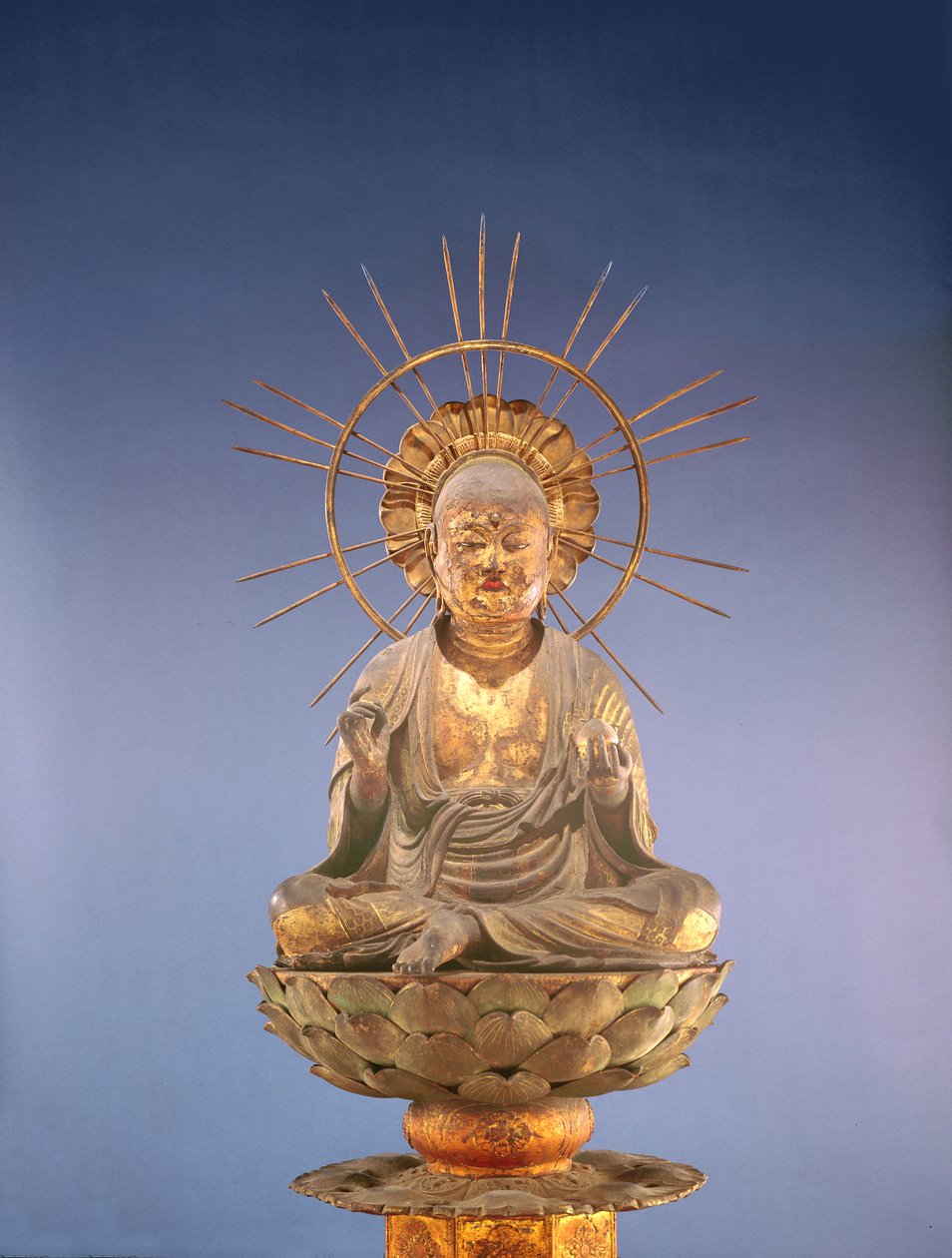 Jizo Bosatsu (Ksitigarbha), Kamakura-periode (1185-1333), anden halvdel af det 13. århundrede (træ, lak og bladguld) (se også 394838) af Japanese School