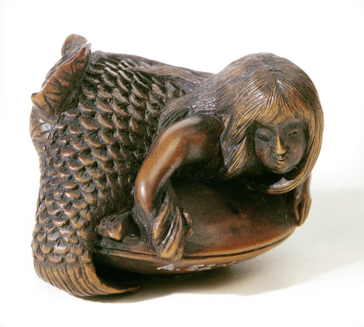 Netsuke udskåret i form af en havfrue af Japanese School