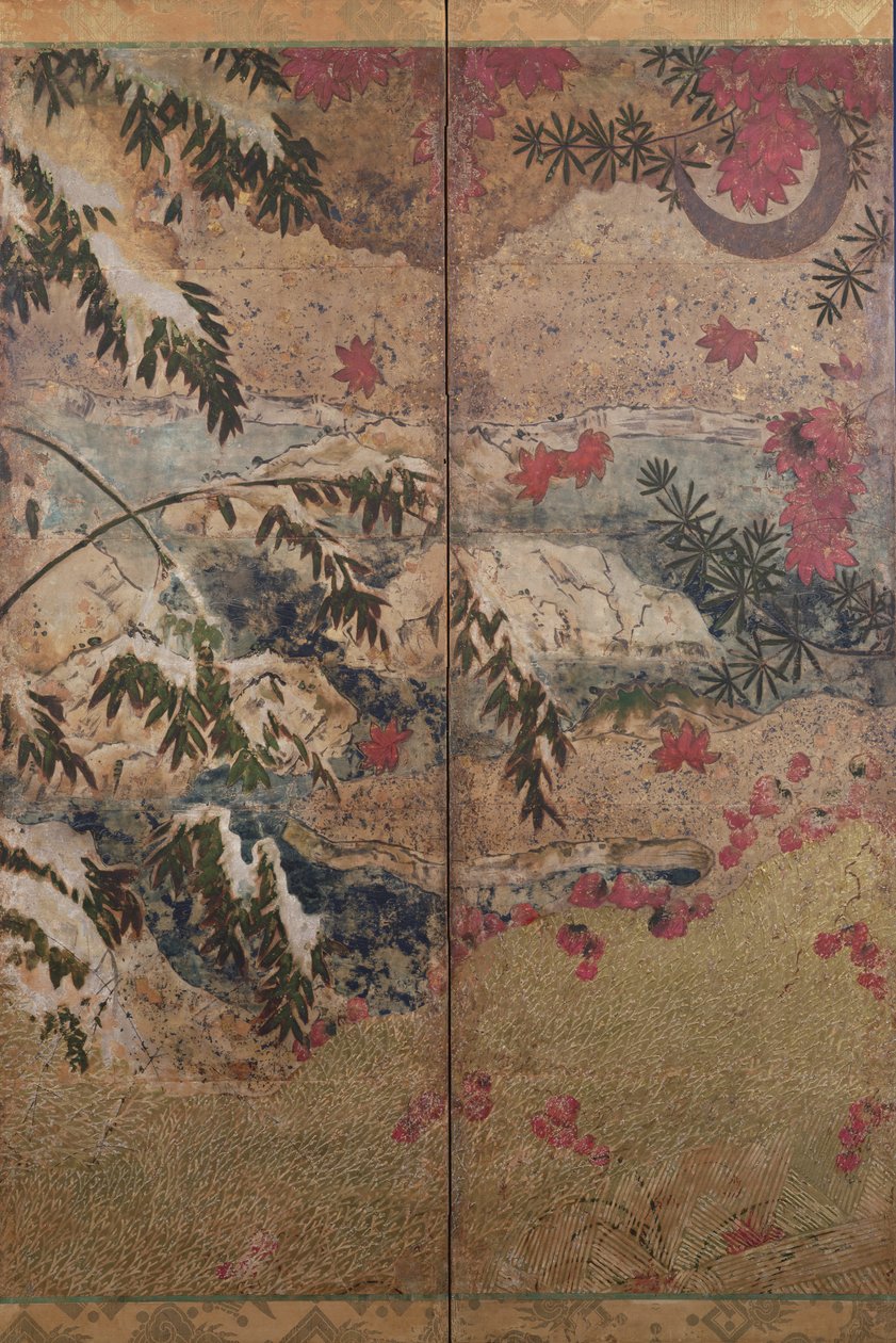 Planter af efterår og vinter, ca. 1550, af Japanese School