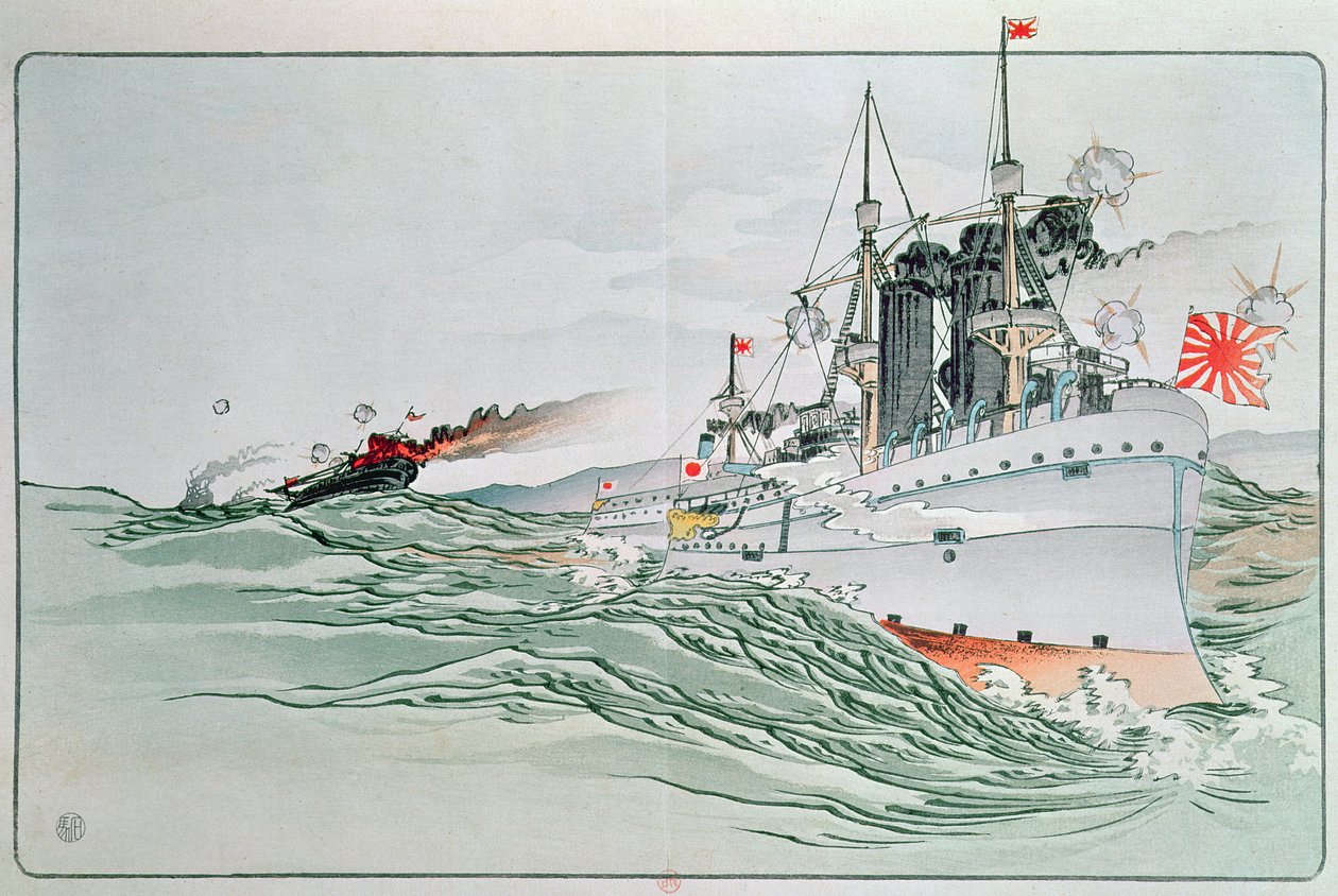 Slaget ved Yalu, 17. september 1894 af Japanese School