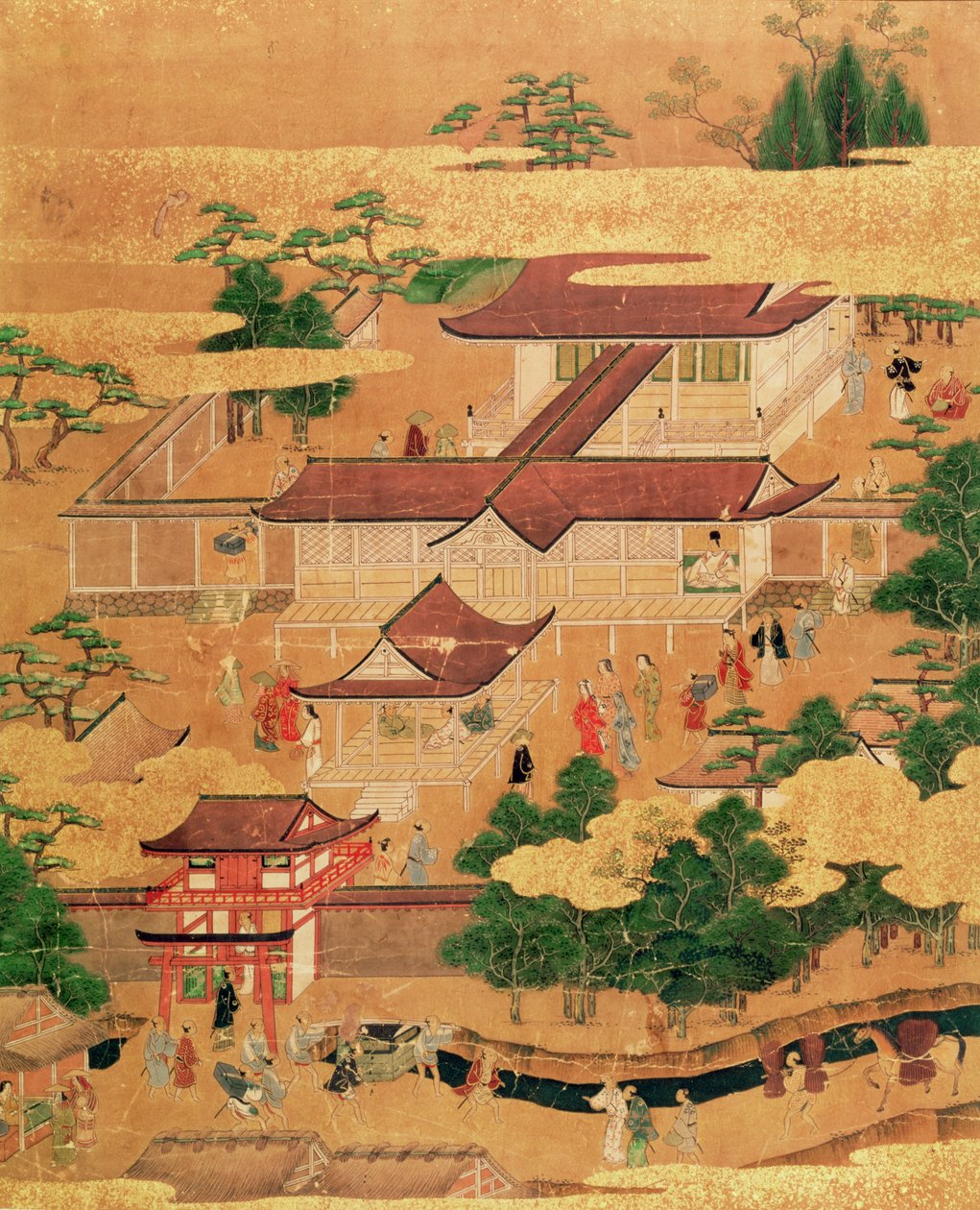 Det japanske hofs liv og tidsfordriv, Tosa-skolen, Edo-perioden, ca. 1800, (tegning fra en serie) af Japanese School