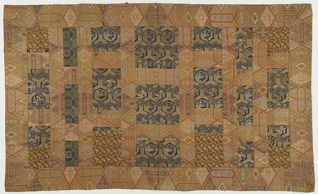 En buddhistisk munkekåbe, lappet; kesa ??, Edo-perioden, 1615-1868 (silke) af Japanese School
