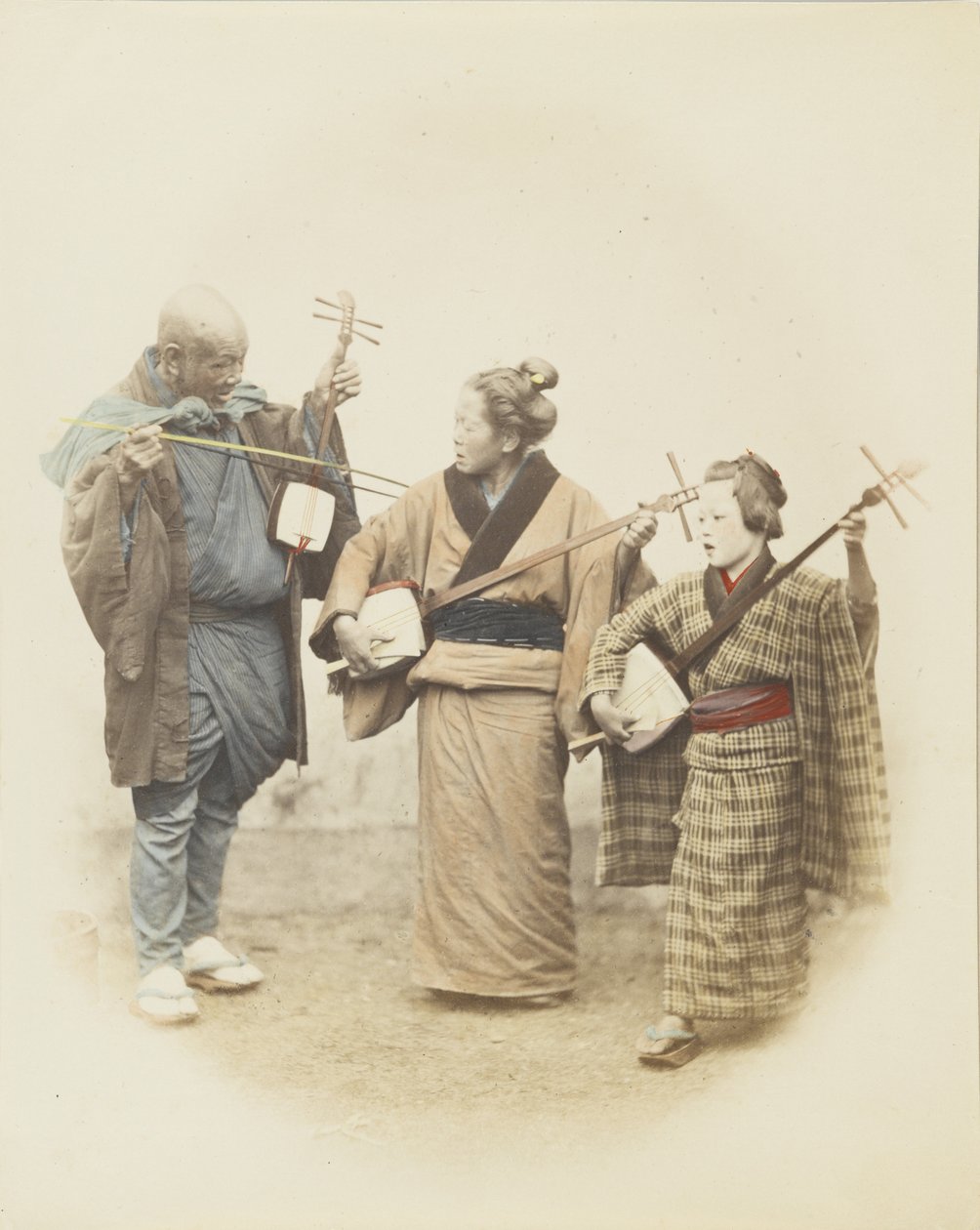 Musikere (håndfarvet s/h foto) af Japanese Photographer