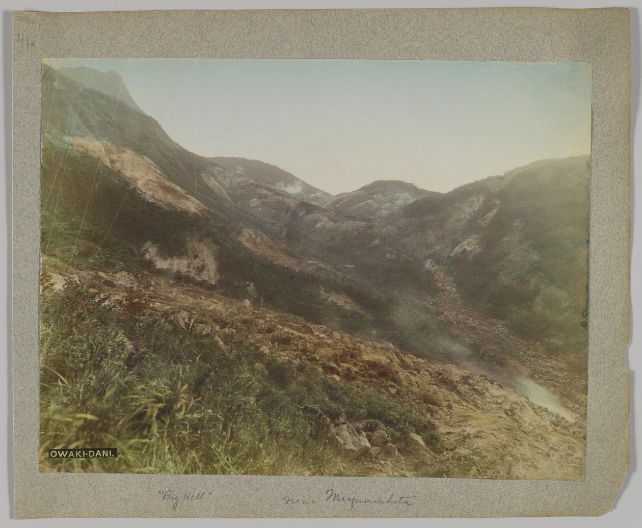 Owakudani, Hakone, Kanagawa-præfekturet, Japan (håndfarvet s/h-billede) af Japanese Photographer