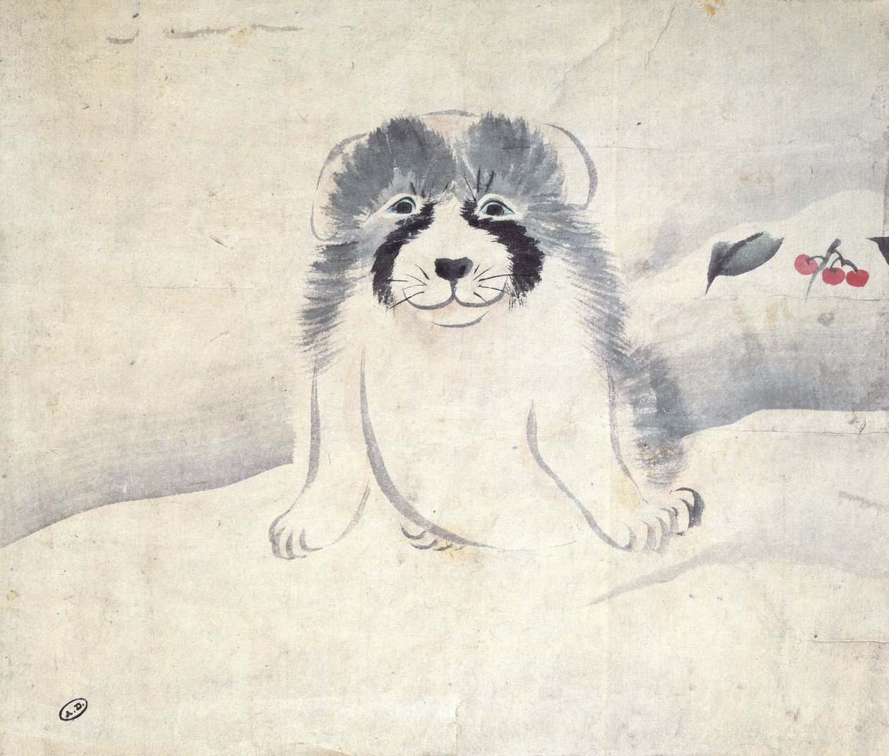 En hund (wc på papir) af Japanese School