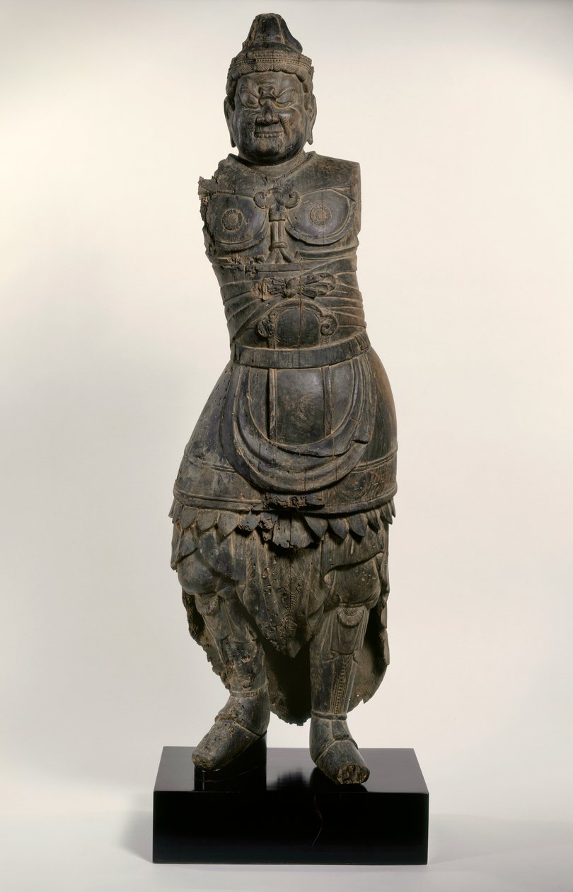 A Guardian King of the Four Corners, 1100-tallet (udskåret træ) af Japanese School