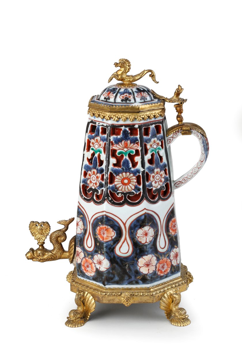 En sjælden, elegant monteret Imari kaffekande og låg (keramik) af Japanese School