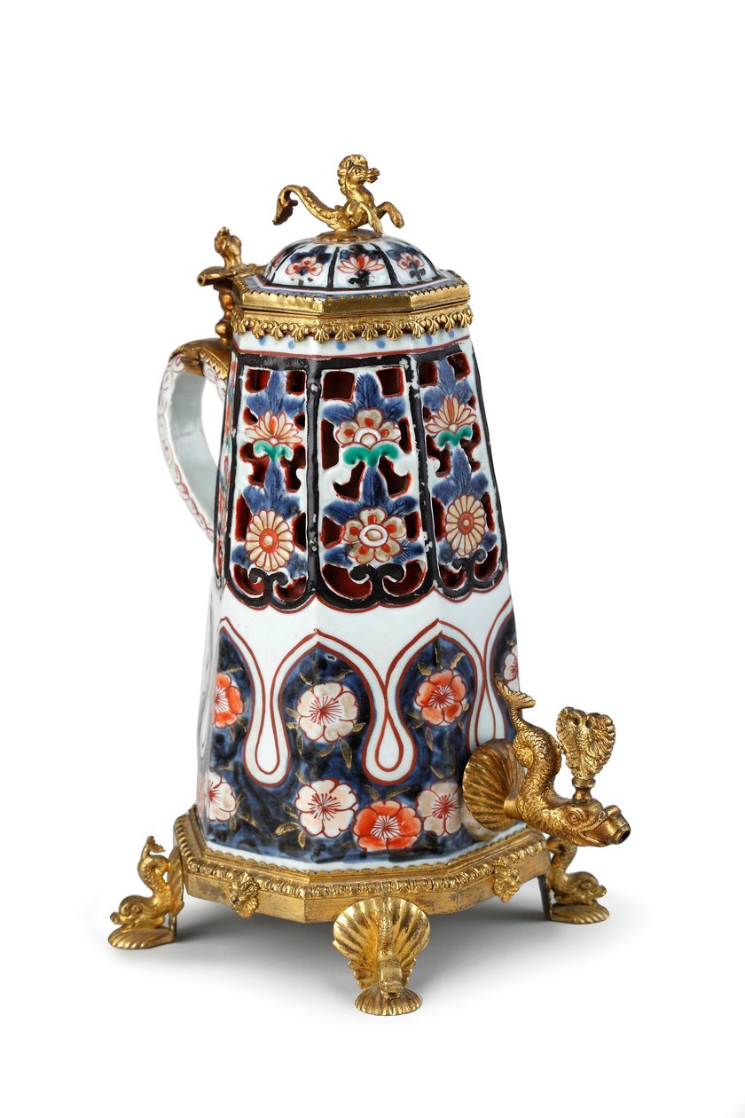 En sjælden, elegant monteret Imari kaffekande og låg (keramik) af Japanese School