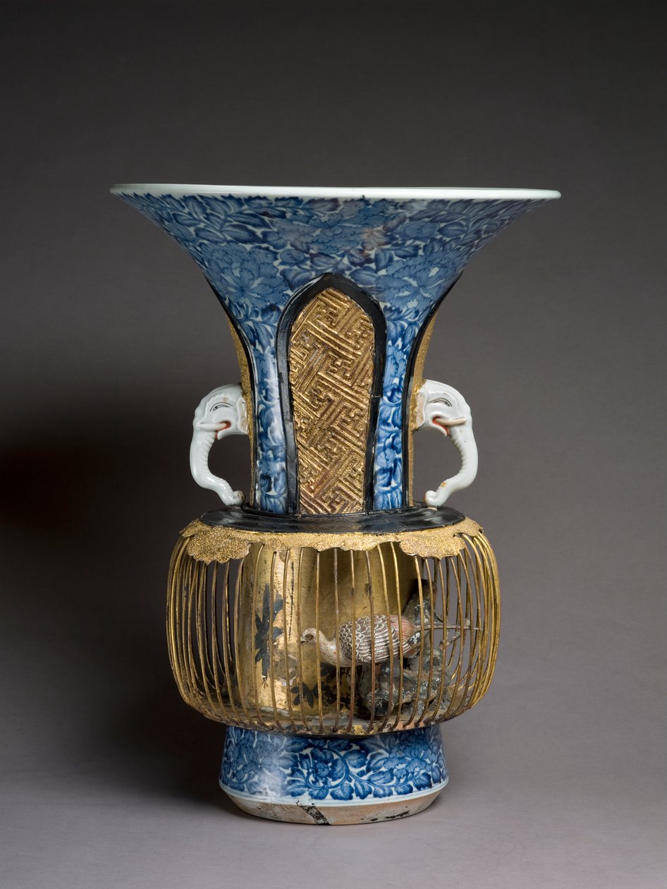 Fuglebur vase, ca. 1720 (blandet medier) af Japanese School