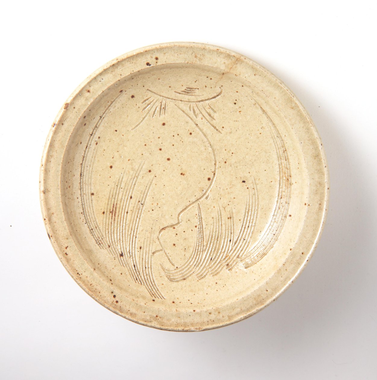 Skål med indskåret piledesign (seto ware) af Japanese School