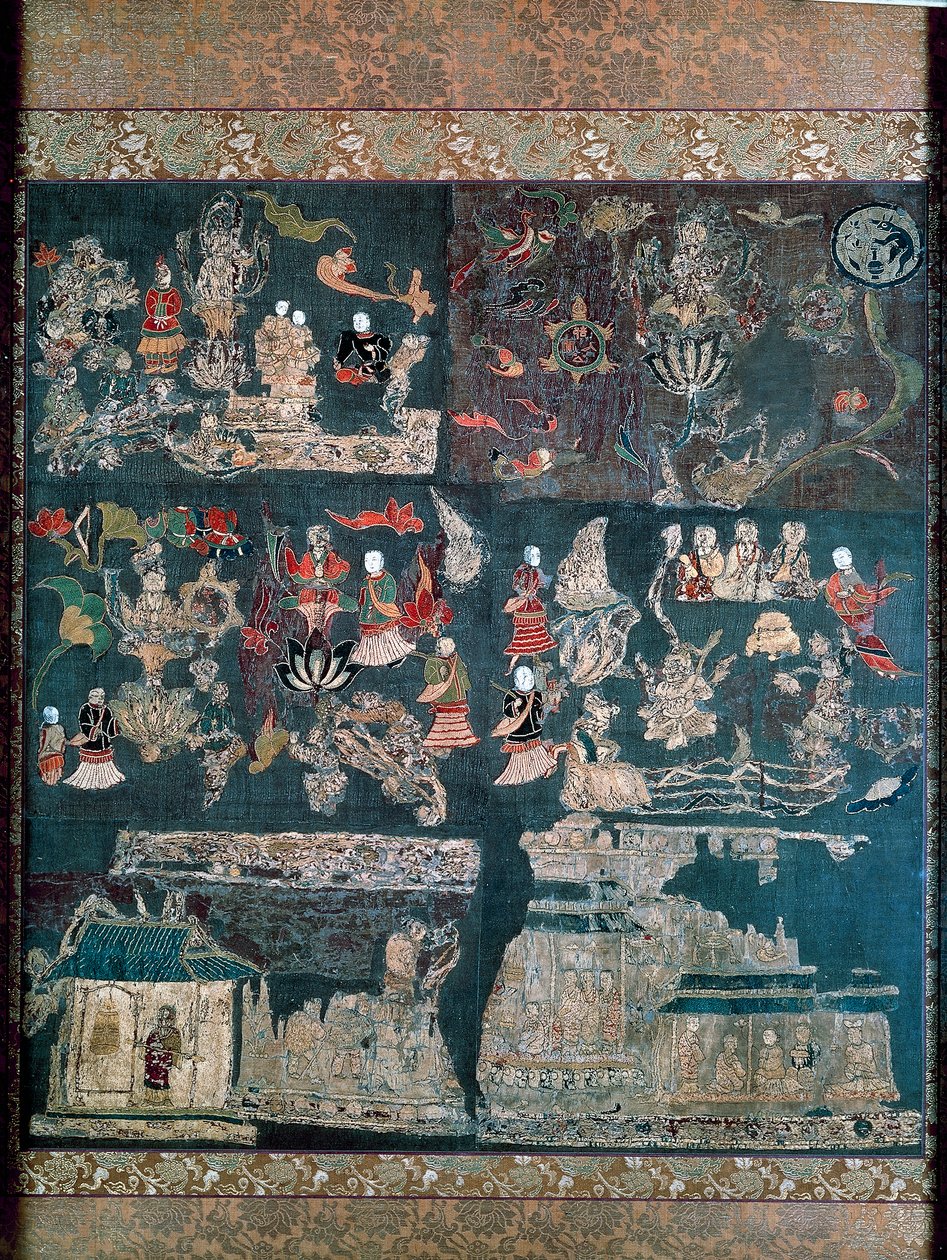 Buddhistisk paradis, historie om Chan Mystic, Chuguji-templet, Nara, Asuka-perioden (552-646), japansk civilisation af Japanese School