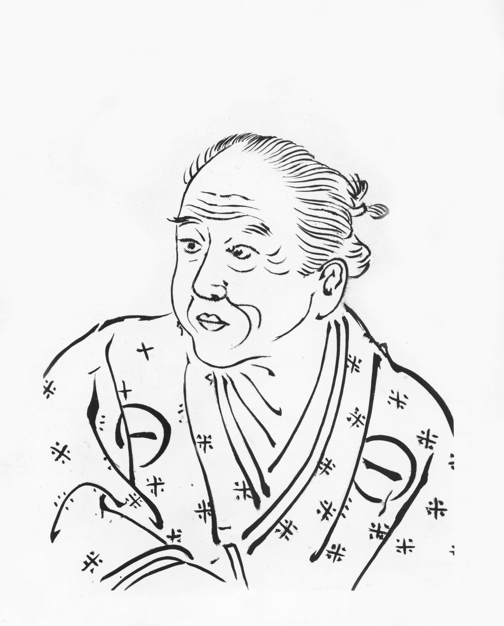 Chikamatsu Monzaemon (træsnit) af Japanese School