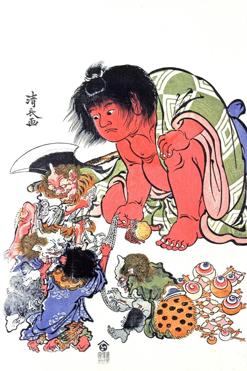 Dæmoner, midten af det 19. århundrede (tryk) af Japanese School