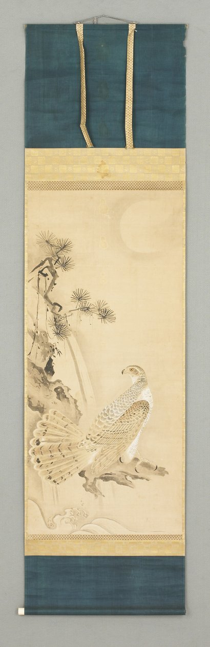 Falcon and Tree, ca. 1500-tallet (Kakemono) af Japanese School