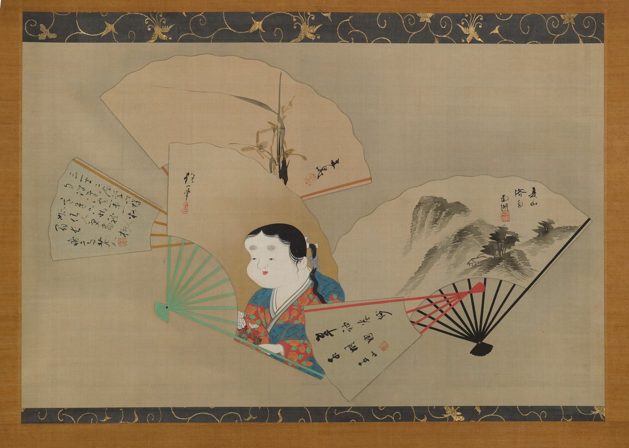 Five Fans, af Sakai Hoitsu (1761-1828), Tani Buncho (1763-1840), Haruki Nanko (1759-1839), Kameda Bosai (1752-1826) og Kikuchi Gozan (1772-1855), ca. 1820