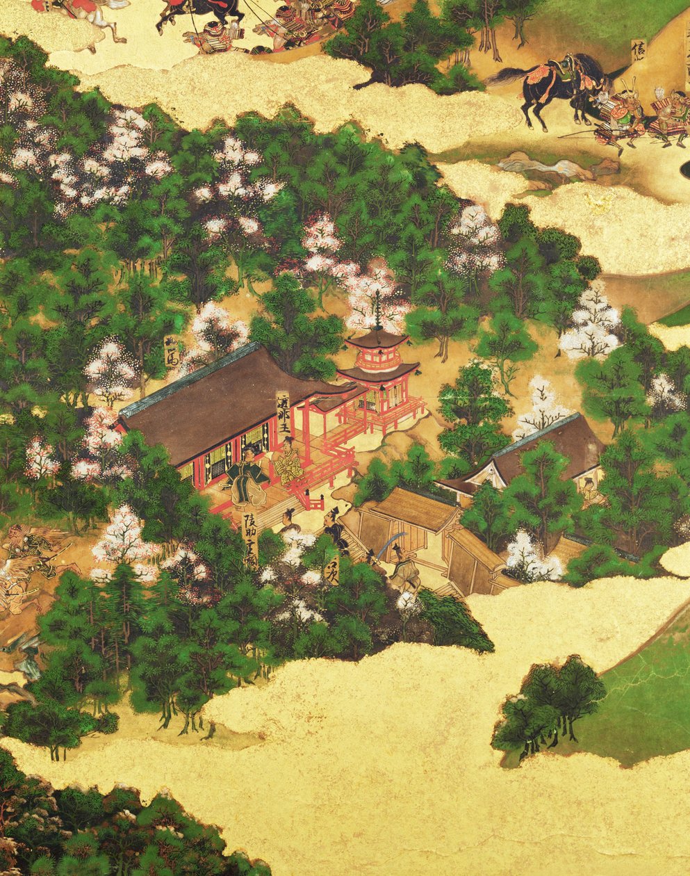 Heiji-oprøret i 1159, Momoyama-perioden (1568-1615) (blæk på papir) af Japanese School