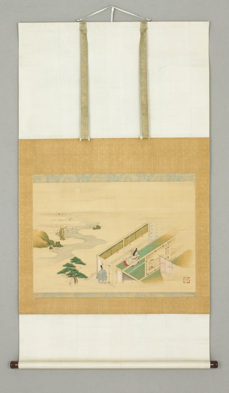 Hus i landskab, tidligt 1700-tal (blæk og farve på papir) af Japanese School